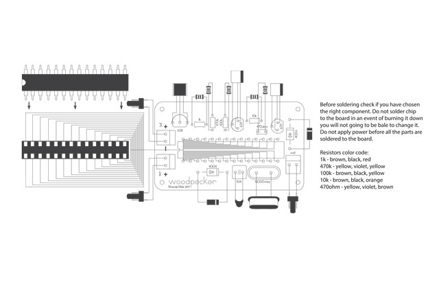 how t solder woodpecker schematic